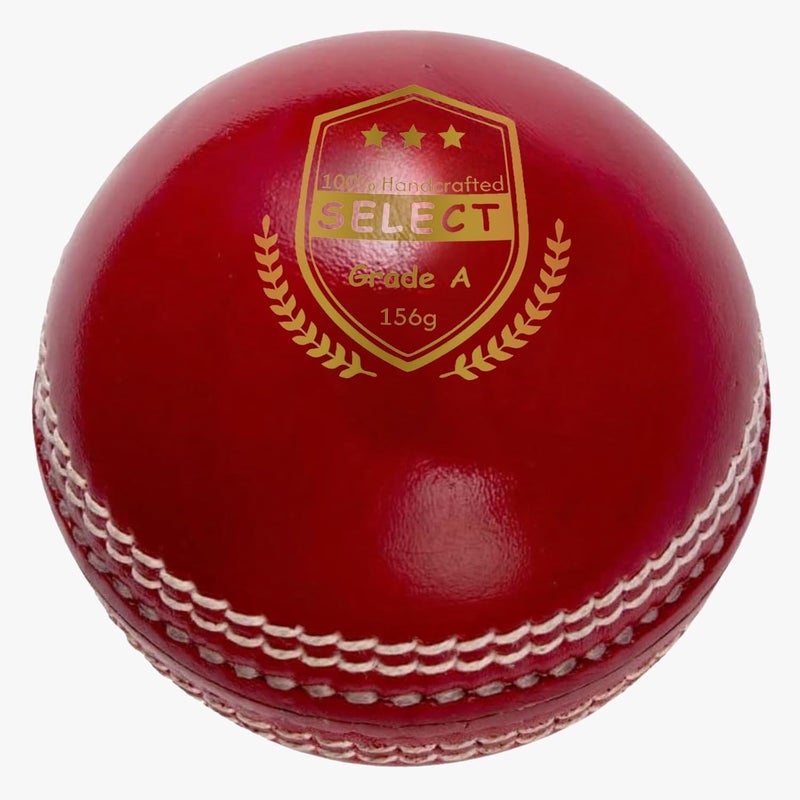 ONEGlobal Select Leather Cricket Ball | 100% Handcrafted, 156g - 5.5oz, 4-Piece Construction | Ideal for T20, Net Practice, Training etc. - Image 2